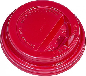 Крышка для стакана Атлас-Пак 80 мм красная с носиком
